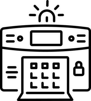 A linear style icon of alarm system vector