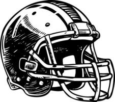 A vintage style illustration of football helmet vector