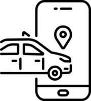 A outline style icon of car tracker vector