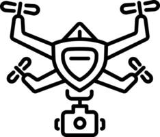 A line style icon of surveillance drone vector