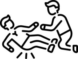 A line style icon of helping vector