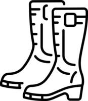 A line style icon of long boots vector