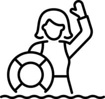 An outline style icon of asking help vector