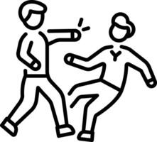 A trendy linear style icon of fight vector