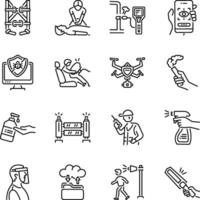 Pack of Security Line Style Icons vector