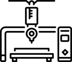 A line style icon depicting laser cutting machine vector