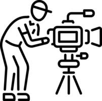 A outline style icon of camera operator vector