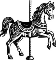 A vintage style icon showing carousel horse vector