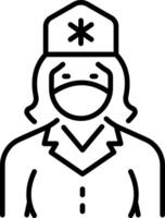 A linear style icon of nurse vector