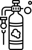 An outline style icon of oxygen tank vector