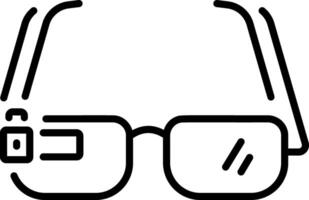 An outline style icon of ai powered camera glasses vector