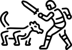 A linear style icon of fantasy movie vector