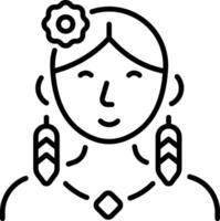 A trendy linear style icon of indigenous vector