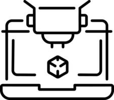 A line style icon showing 3d printing machine vector