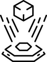 A linear style icon of 3d hologram projection vector