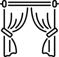 A outline style icon of cinema curtains vector