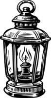 A vintage style illustration of rustic lantern vector