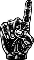 A sketchy style illustration of foam finger vector