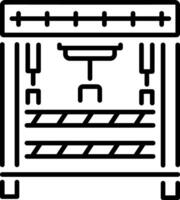 A linear icon depicting heavy hydraulic press machine vector
