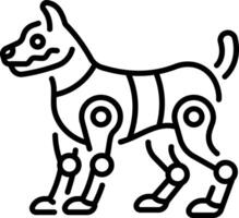 A linear style icon of a robotic pet vector