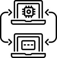 A line style icon representing computing concept vector