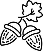 A linear style icon of acorn nut vector