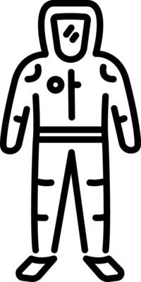 A outline style icon of safety suit