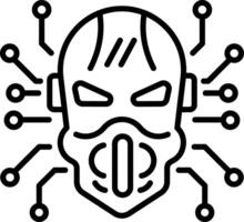 A linear style icon of a futuristic mask vector