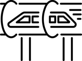 A line style icon of high speed hyperloop vehicle vector
