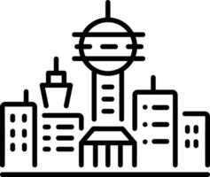 A line style icon showing skyline structure vector