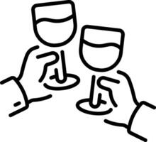 A linear style icon of cheers vector