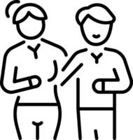 An outline style icon of family gathering vector