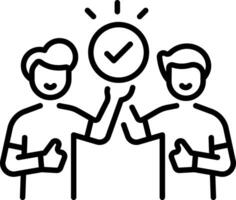 An outline style icon of rescue staff vector