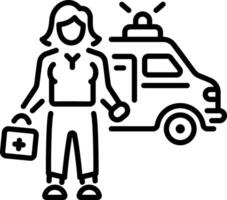 A linear style icon of emt vector