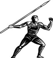A vintage style illustration of javelin throw vector