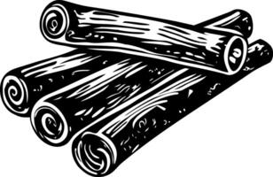 A vintage illustration showing cinnamon sticks vector