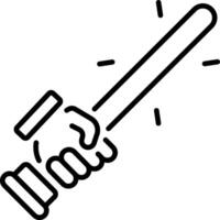 A linear style icon of laser sword weapon vector