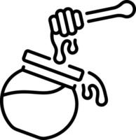 An outline style icon of honey vector