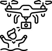 A line style icon of drone rescue vector
