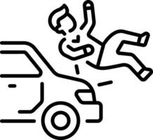 A line style icon of accident vector