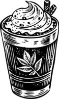 A vintage illustration of autumn spice latte vector