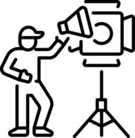 A linear style icon of studio light vector