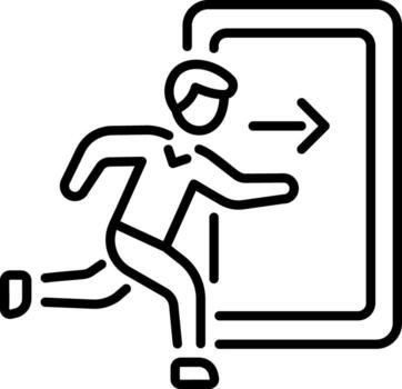 A line style icon of emergency exit vector