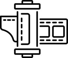 A linear style icon of film canister vector