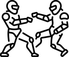 A linear style icon of mecha technology vector