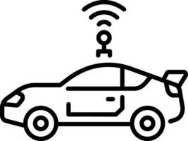 An icon of hover car in line style vector