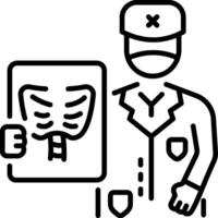 A linear style icon of xray vector