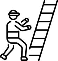 A line style icon of rescue ladder vector