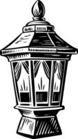 A glyph style icon showing glowing park lantern vector