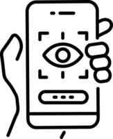 A line style icon of eye lock vector